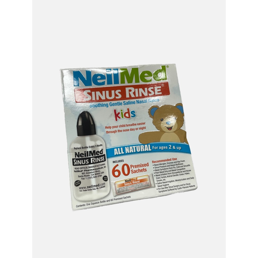 NeilMed Sinus Rinse Kids 60 Count White All Natural Saline Nasal Relief Kit